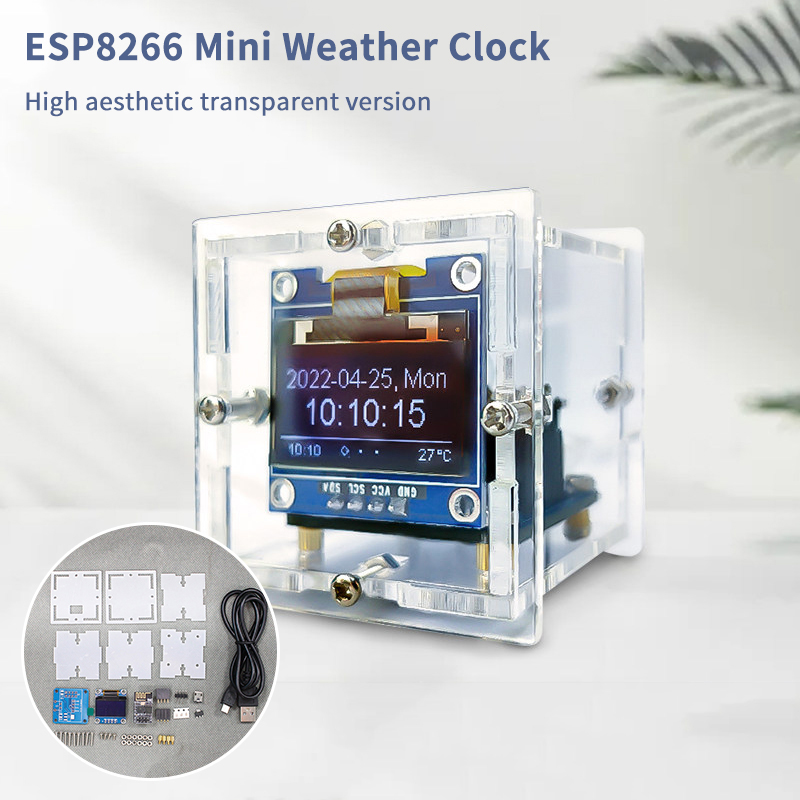 Diy Home Electronics - ESP8266 Mini Weather Clock Kit DIY