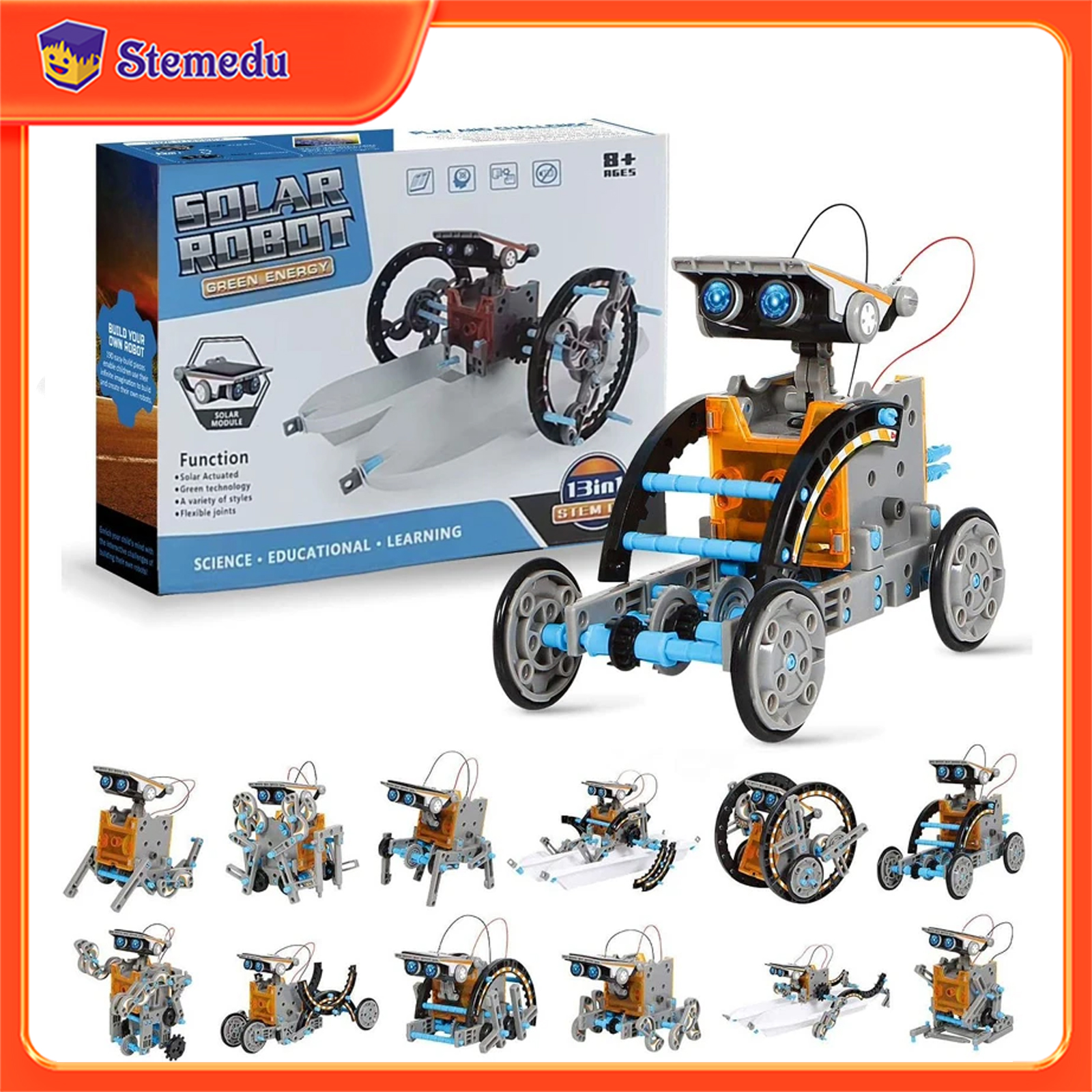 Diy Home Electronics - 13 in 1 Solar Powered Robot