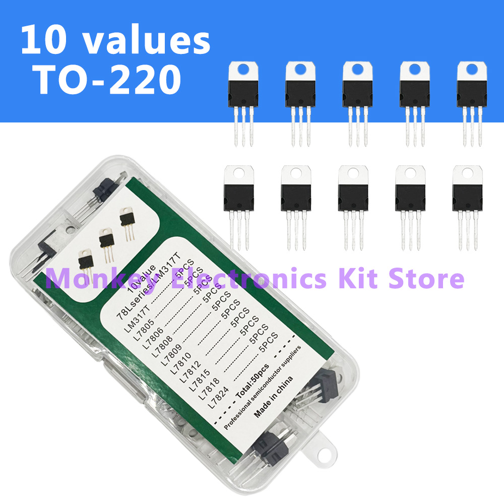 50PCS TO-220 Kit Voltage Regul – Mosfet Transistor Set recenzja i cena