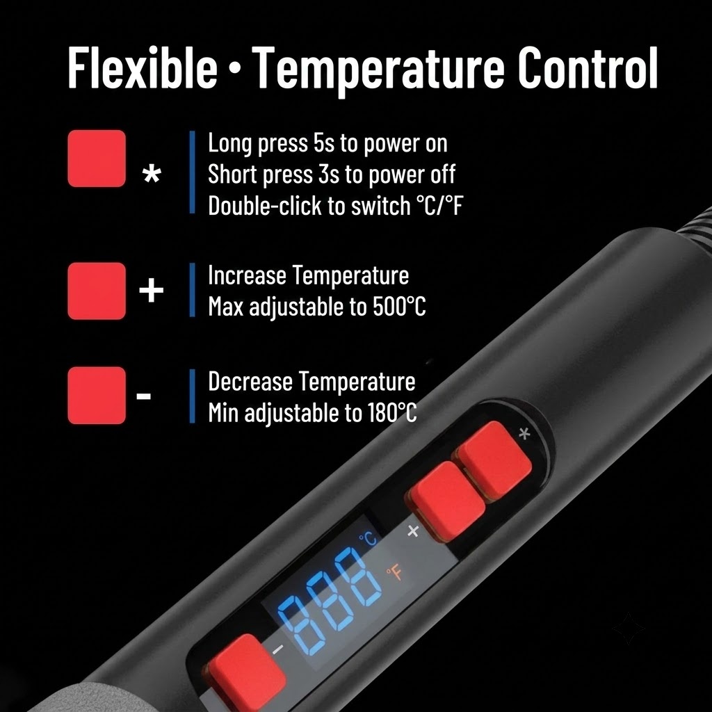 Adjustable Temperature Solderi – Diy Electronics Uk recenzja i cena