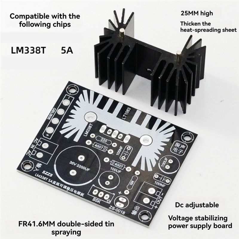 LM338 5A Output Adjustable Lin – Diy Electronics Board recenzja i cena