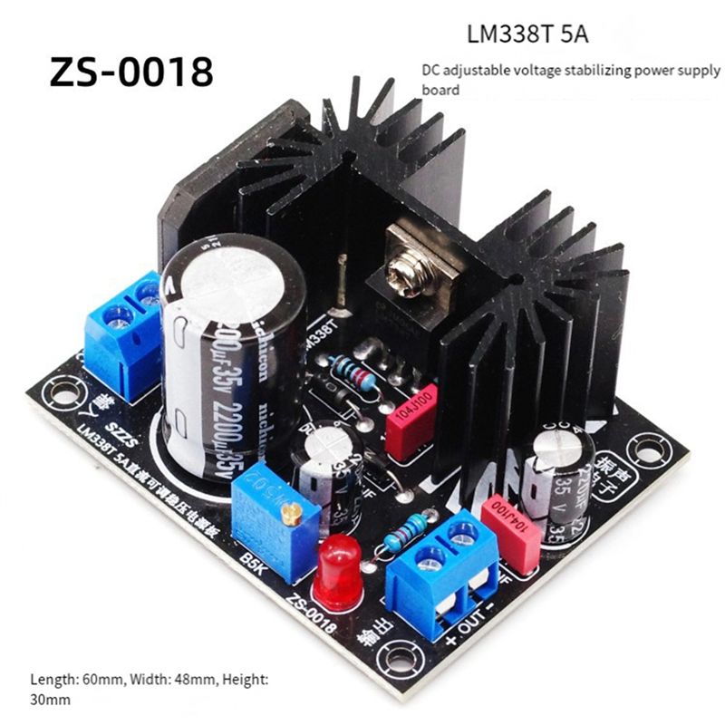 LM338 5A Output Adjustable Lin – Diy Electronics Board recenzja i cena