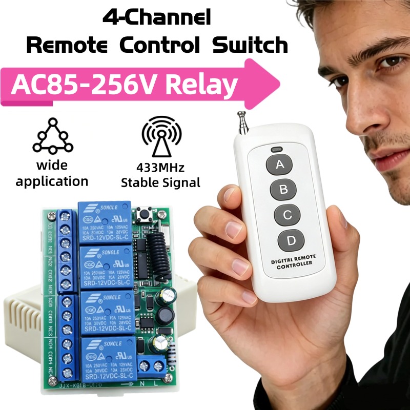 433 MHz AC 110V 220V 4CH RF Re – Rf 433Mhz Module recenzja i cena