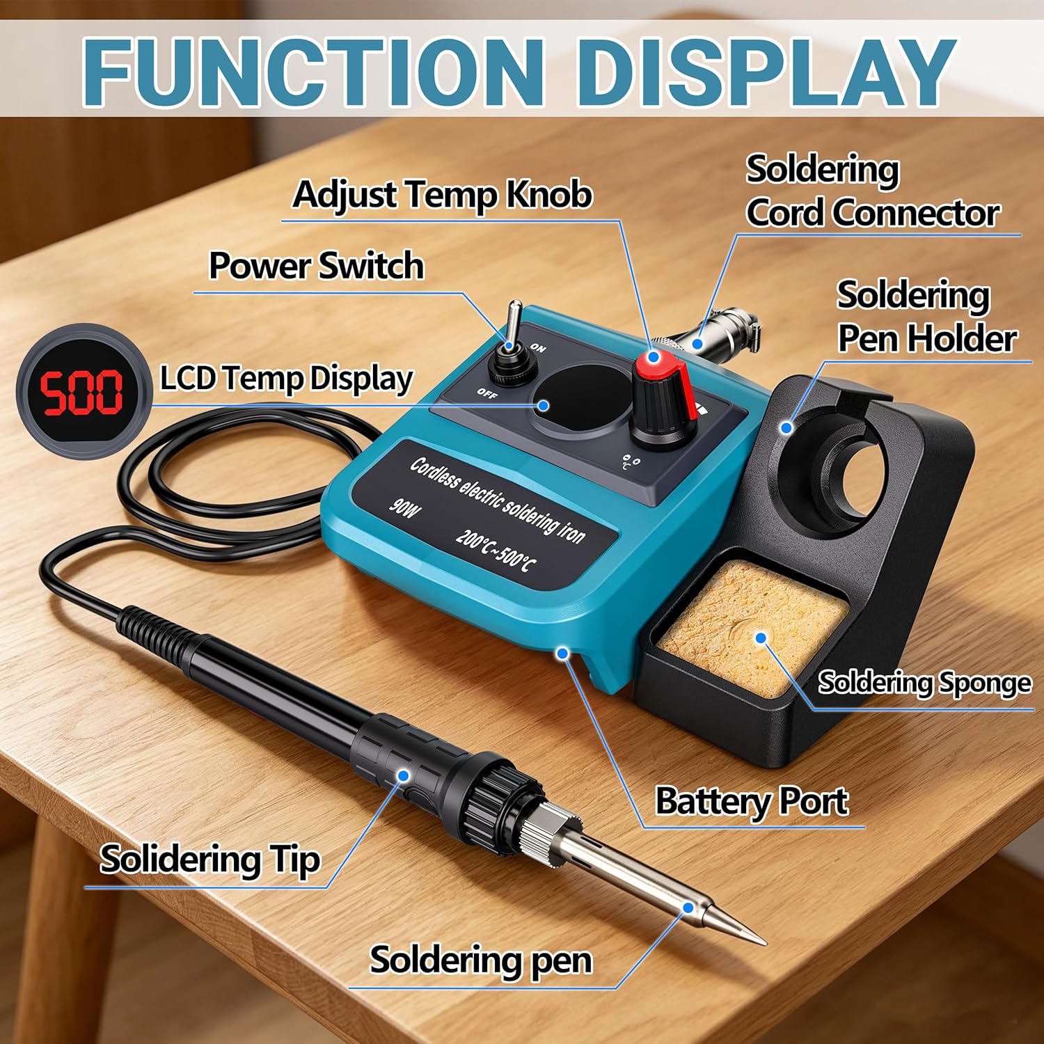 90W LED Digital Cordless Solde – Diy Electronics Tool Kit recenzja i cena
