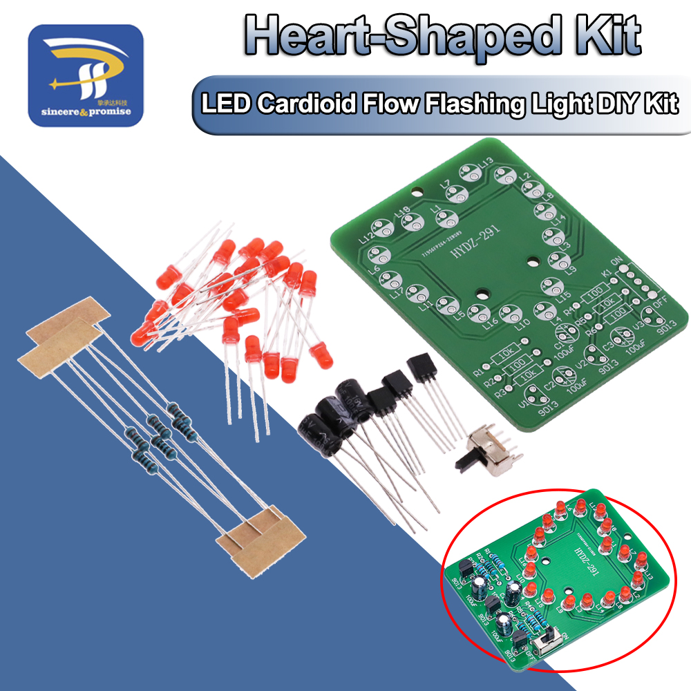 LED Heart-Shaped Running Light – Diy Electronics Learning Kit recenzja i cena