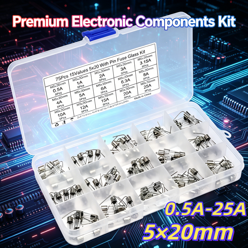 75Pcs 5×20mm Glass Fuse with P – Diy Electronics Holder recenzja i cena