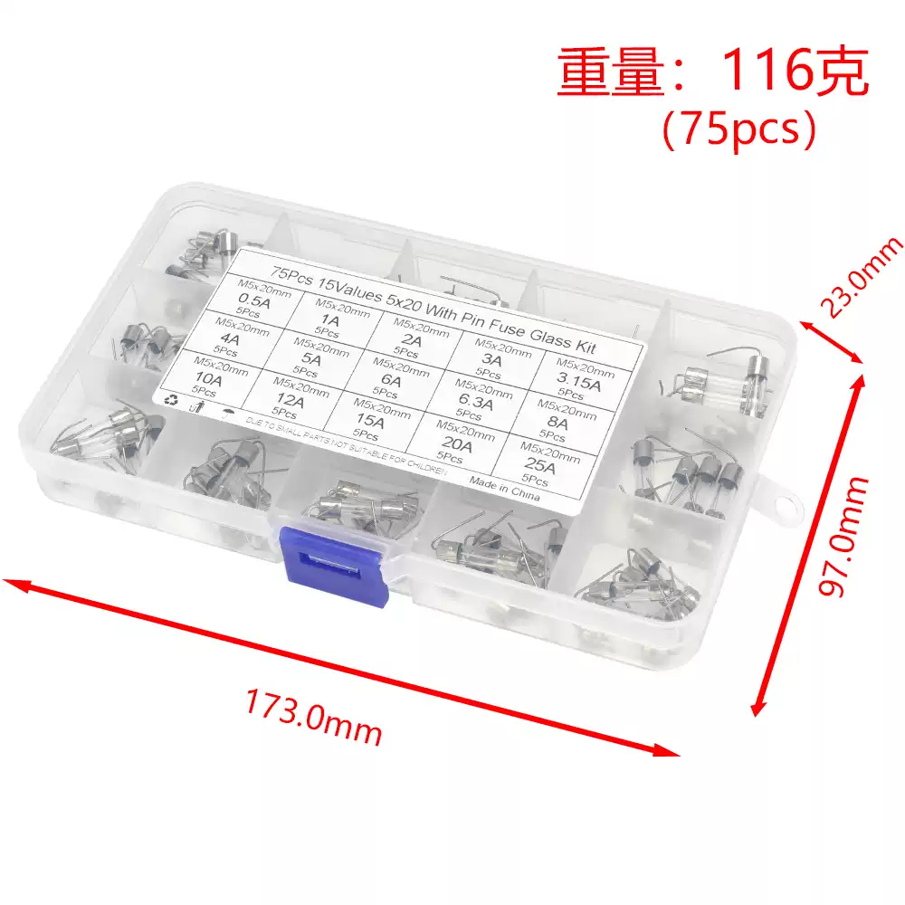 75Pcs 5×20mm Glass Fuse with P – Diy Electronics Holder recenzja i cena