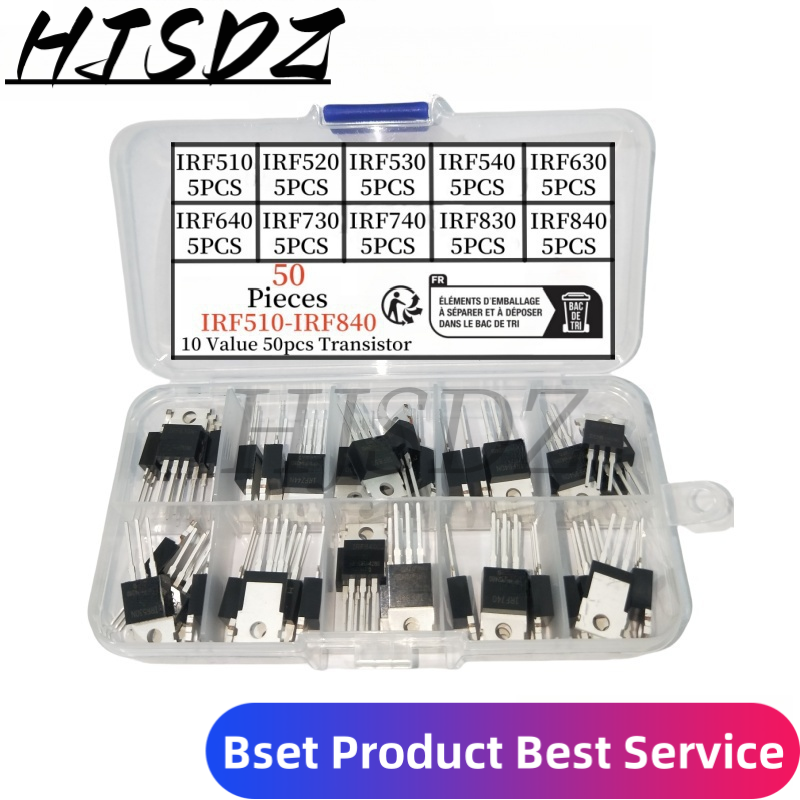 50 Uds 10 tipos Kit surtido de – Mosfet Transistor Set recenzja i cena
