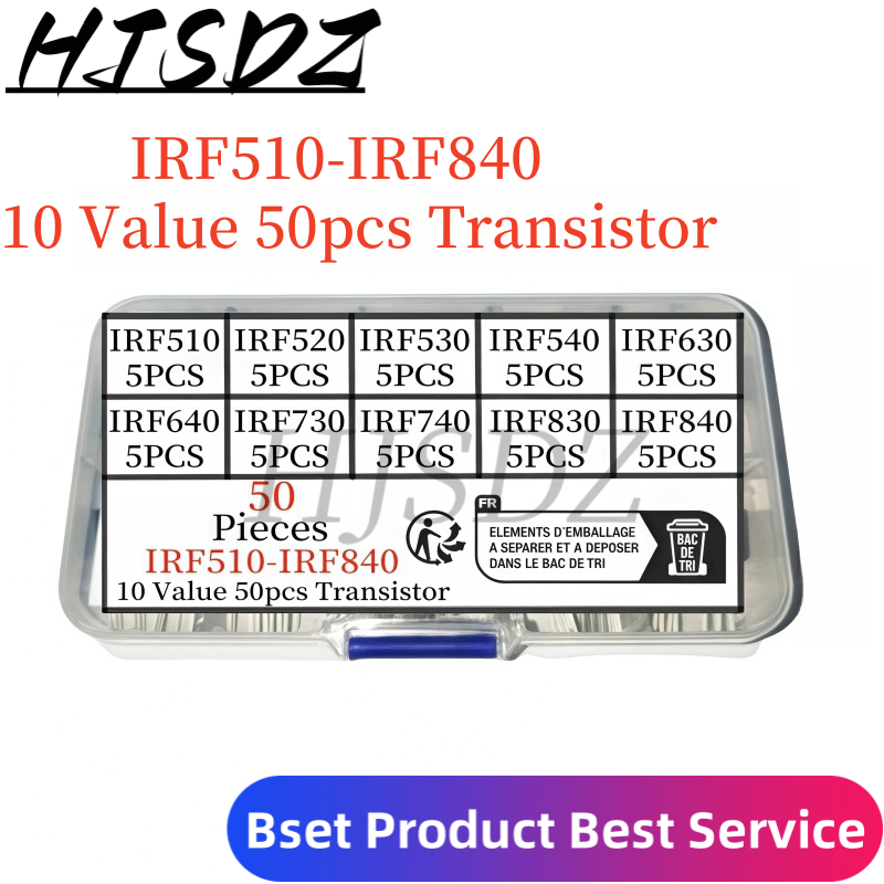50 Uds 10 tipos Kit surtido de – Mosfet Transistor Set recenzja i cena